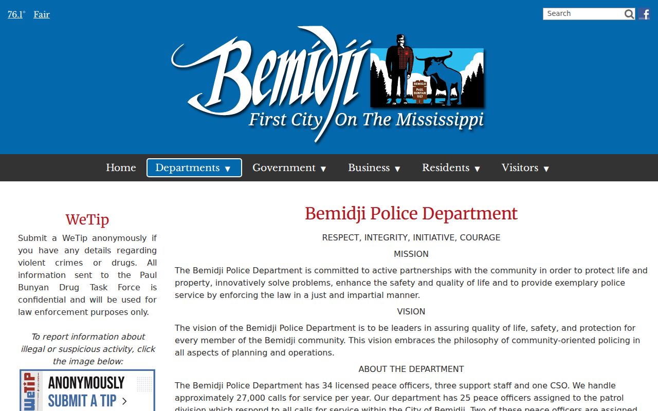 Bemidji warrant records: Bemidji Police Department agency page