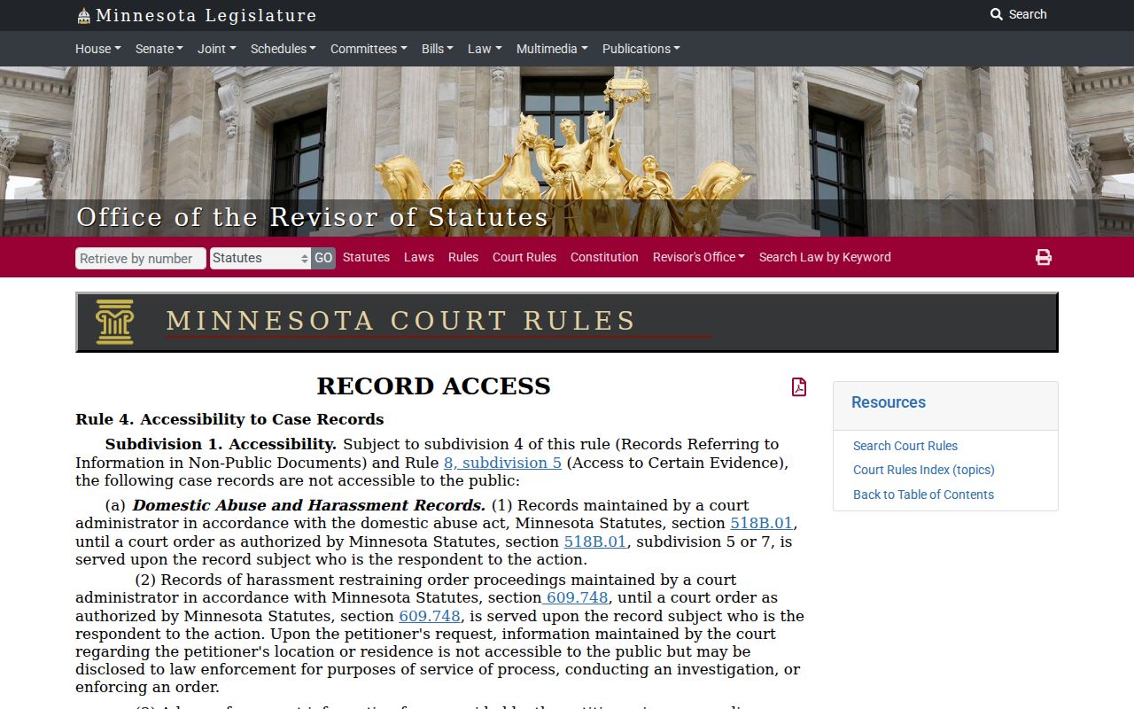 Beltrami County warrant records: Minnesota public access rule on nonpublic case categories